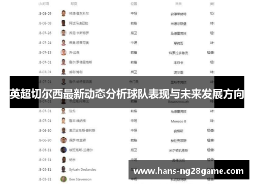 英超切尔西最新动态分析球队表现与未来发展方向